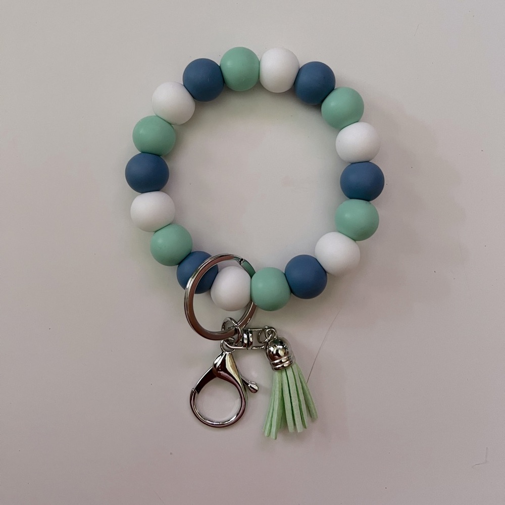 Silicone Beaded Keychain Wristlet- New